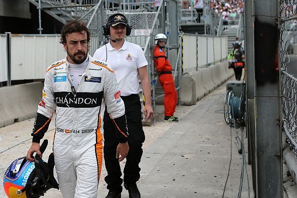 Fernando Alonso of Spain and McLaren F1 Team returns to...